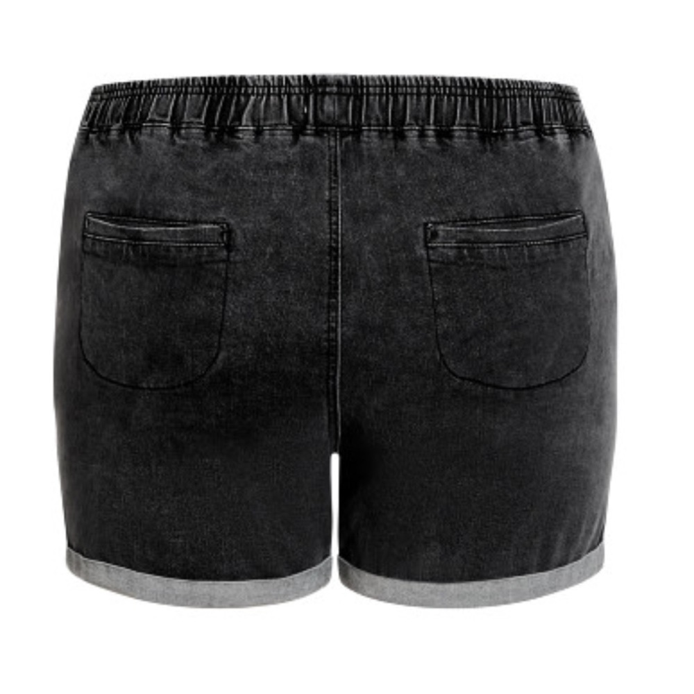 Loralette 18W-32W Black Kendra Elastic Waist Pull-On Roll Up Short EE04.10 - Picture 7 of 9